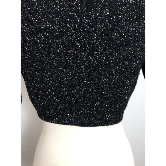 Marc Jacobs Crop Cardigan Sweater Multicolor Metallic Threads - Picture 9 of 10